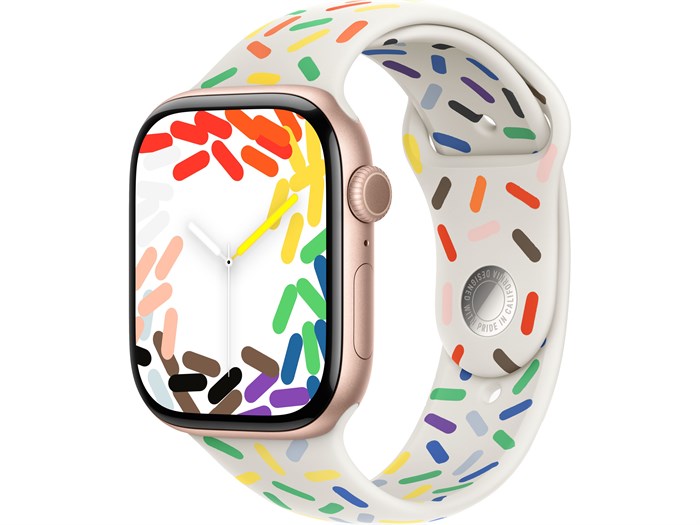 Watch Series 10 42 мм Rose Gold (Розовое золото) Алюминиевый корпус с Pride Edition Sport Band - S/M (130-180 мм) MWWY3-MUQ13 - фото 20143