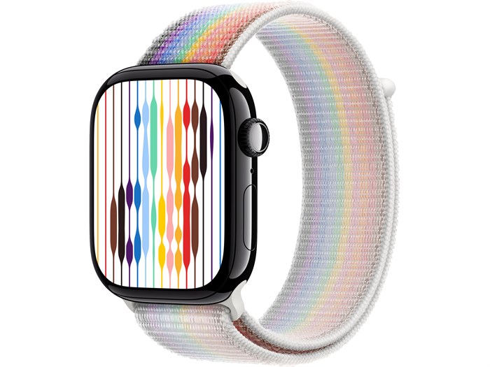 Watch Series 10 42 мм Jet Black (Глянцевый чёрный) Алюминиевый корпус с Pride Edition Sport Loop MWWX3-MU9P3 - фото 20257