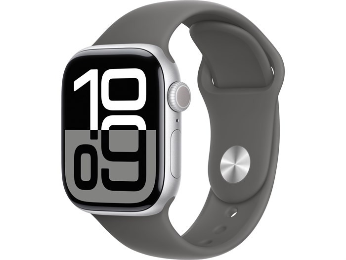 Watch Series 10 46 мм Silver (Серебристый) Алюминиевый корпус с Stone Gray Sport Band - S/M (140-190 мм) MWX03-MXLX3 - фото 20269