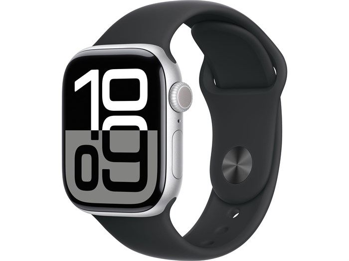 Watch Series 10 46 мм Silver (Серебристый) Алюминиевый корпус с Black Sport Band - M/L (160-210 мм) MWX03-MXM43 - фото 20290