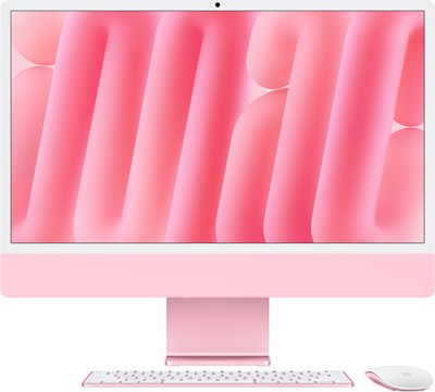 iMac 24 2024, M4 (10c CPU, 10с GPU), RAM 16 ГБ, SSD 256 ГБ, английская раcкладка (KB-US), Pink (Розовый), MWUG3, Z1E6, Standard glass 1001045 - фото 70561