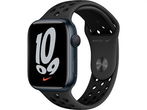 Watch Series 7 41 мм корпус из алюминия в цвете Midnight (Тёмная ночь) Спортивный ремешок Nike MKN43RU MKN43RU