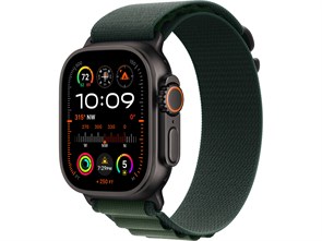 Watch Ultra 2 49 мм Чёрный Титан корпус c Dark Green Alpine Loop ремешком - L (165-210 мм) MYTF3-MYPT3-MX4T3