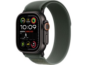 Watch Ultra 2 49 мм Чёрный Титан корпус c Green Trail Loop ремешком - M/L (145-220 мм) MYTJ3-MYQ43