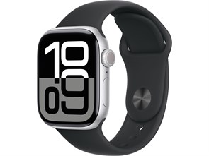 Watch Series 10 42 мм Silver (Серебристый) Алюминиевый корпус с Black Sport Band - M/L (150-200 мм) MWWW3-MXLK3