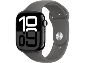Watch Series 10 42 мм Jet Black (Глянцевый чёрный) Алюминиевый корпус с Stone Gray Sport Band - M/L (150-200 мм) MWWX3-MXLH3