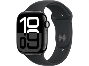 Watch Series 10 42 мм Jet Black (Глянцевый чёрный) Алюминиевый корпус с Black Sport Band - S/M (130-180 мм) MWWX3-MXLJ3-MWWE3
