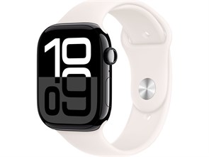 Watch Series 10 42 мм Jet Black (Глянцевый чёрный) Алюминиевый корпус с Light Blush Sport Band - S/M (130-180 мм) MWWX3-MXLN3