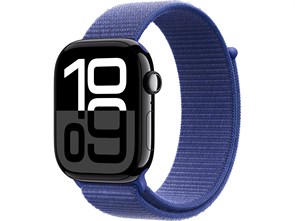 Watch Series 10 42 мм Jet Black (Глянцевый чёрный) Алюминиевый корпус с Ultramarine Sport Loop MWWX3-MXL03