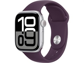 Watch Series 10 46 мм Silver (Серебристый) Алюминиевый корпус с Plum Sport Band - S/M (140-190 мм) MWX03-MXLT3