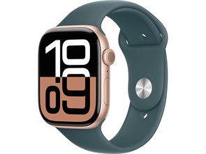 Watch Series 10 46 мм Rose Gold (Розовое золото) Алюминиевый корпус с Lake Green Sport Band - S/M (140-190 мм) MWX23-MXLQ3