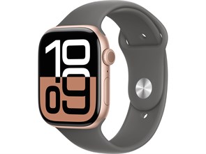 Watch Series 10 46 мм Rose Gold (Розовое золото) Алюминиевый корпус с Stone Gray Sport Band - S/M (140-190 мм) MWX23-MXLX3