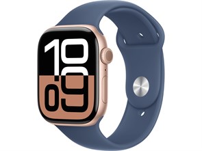 Watch Series 10 46 мм Rose Gold (Розовое золото) Алюминиевый корпус с Denim Sport Band - S/M (140-190 мм) MWX23-MXLV3