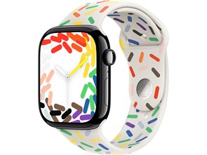 Watch Series 10 46 мм Jet Black (Глянцевый чёрный) Алюминиевый корпус с Pride Edition Sport Band - S/M (140-190 мм) MWX13-MUQ33