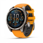 Fenix 8 - 47 мм Amoled Sapphire Titanium светло-серый оранжевый силиконовый ремешок 010-02904-11 010-02904-11