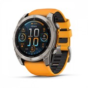 Fenix 8 - 51 мм Amoled Sapphire Titanium светло-серый оранжевый силиконовый ремешок 010-02905-11 010-02905-11