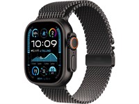 Watch Ultra 2, 49 мм, Чёрный Титан корпус c Чёрный Титан с Titanium Milanese Loop ремешком - S (130-160 мм) MYTC3-MXKF3-MX4W3