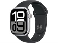 Watch Series 10, 42 мм, Silver, Алюминиевый корпус с Black Sport Band - S/M (130-180мм) MWWW3-MXLJ3