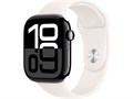 Watch Series 10 42 мм Jet Black (Глянцевый чёрный) Алюминиевый корпус с Light Blush Sport Band - S/M (130-180 мм) MWWX3-MXLN3 - фото 20218